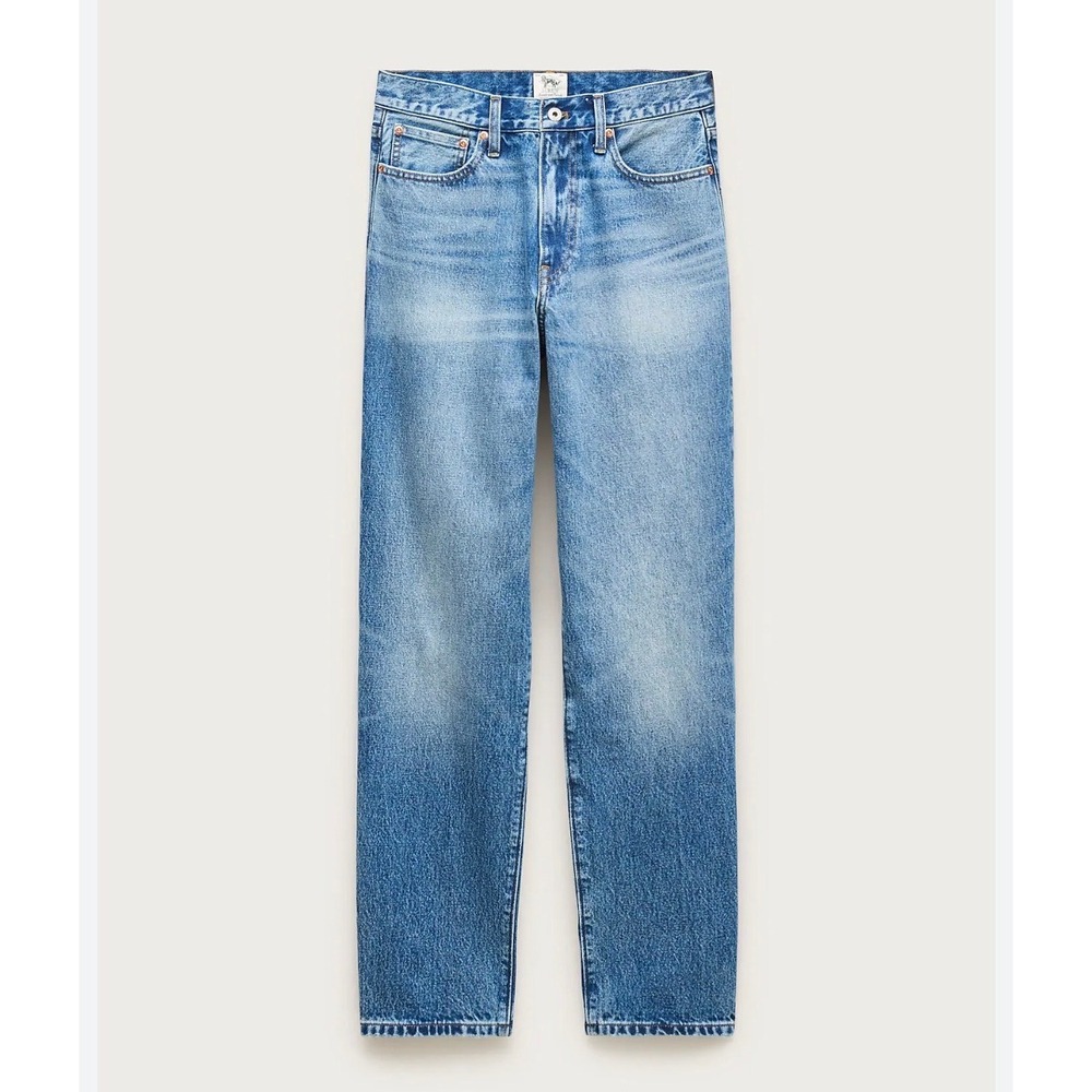 J.Crew Classic Straight Leg Jeans Light Wash High Rise Distressed Hem 30T Tall